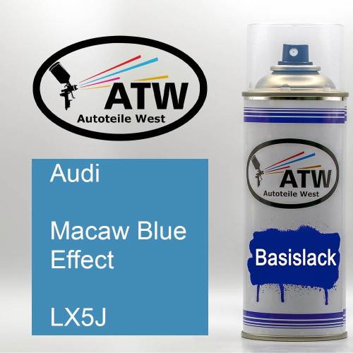 Audi, Macaw Blue Effect, LX5J: 400ml Sprühdose, von ATW Autoteile West.